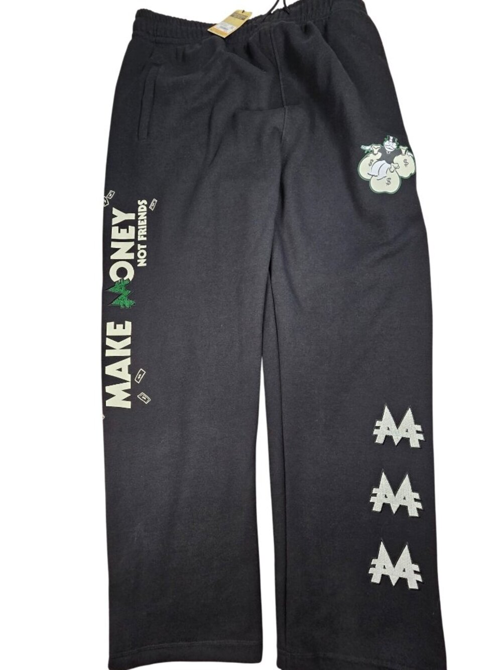 Monopoly X Shoe Palace Mens 3XL Sweatpants Black "Make Money Not Friends"